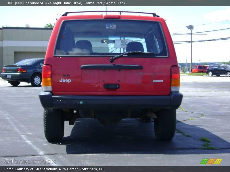 Flame Red / Agate Black 2000 Jeep Cherokee SE 4x4 Right Hand Drive