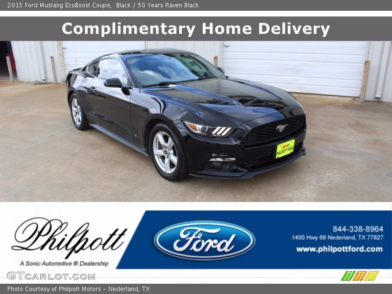 Black / 50 Years Raven Black 2015 Ford Mustang EcoBoost Coupe