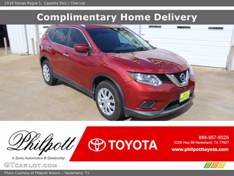 Cayenne Red / Charcoal 2016 Nissan Rogue S