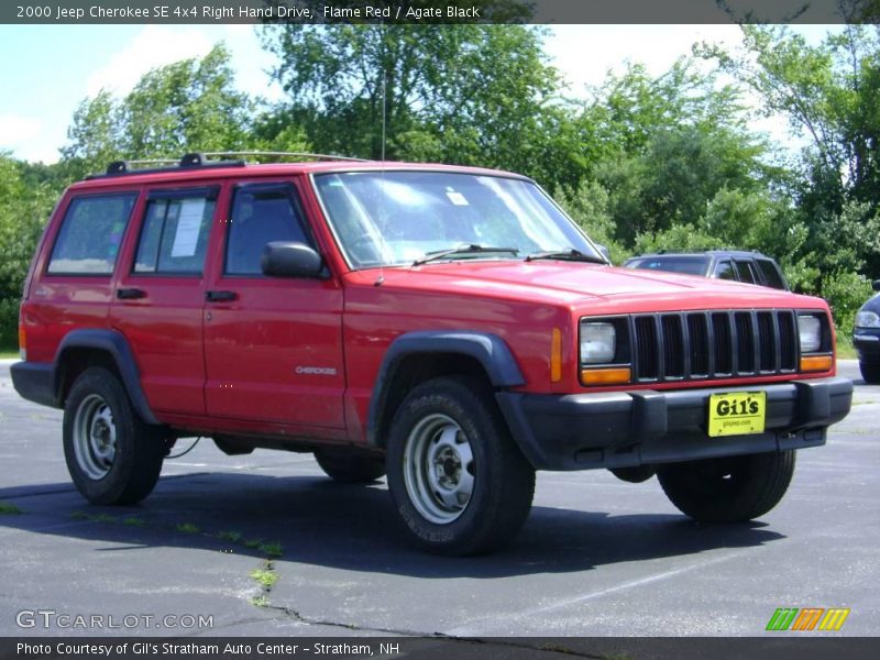Flame Red / Agate Black 2000 Jeep Cherokee SE 4x4 Right Hand Drive