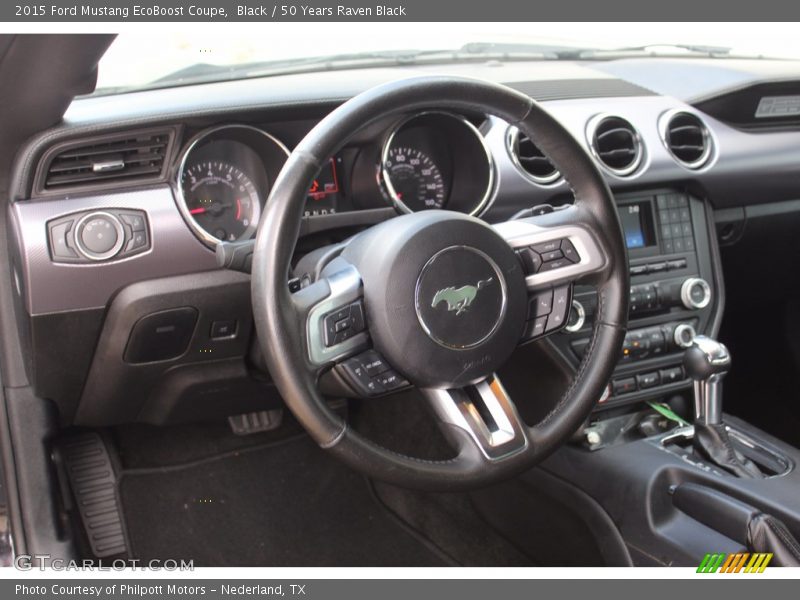 Black / 50 Years Raven Black 2015 Ford Mustang EcoBoost Coupe