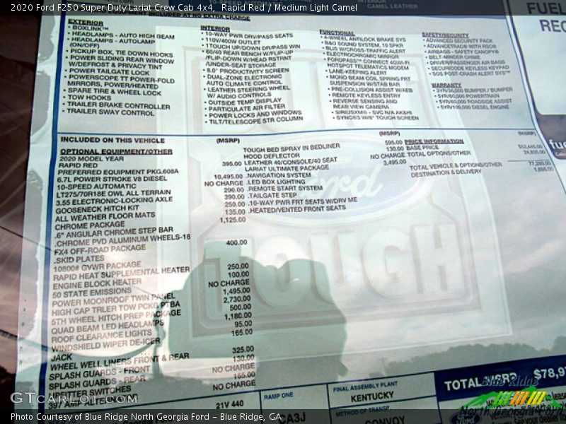 Rapid Red / Medium Light Camel 2020 Ford F250 Super Duty Lariat Crew Cab 4x4