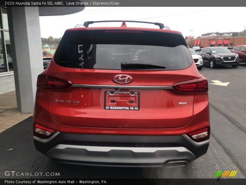 Lava Orange / Espresso/Gray 2020 Hyundai Santa Fe SEL AWD