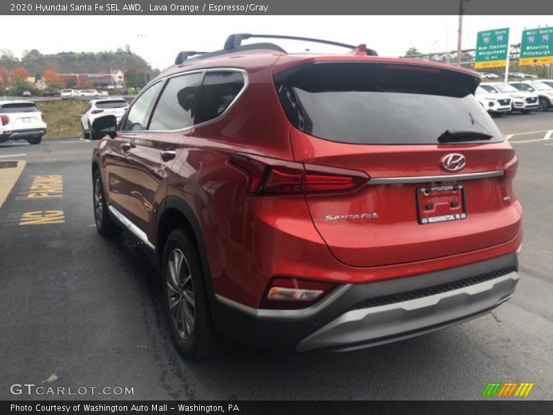 Lava Orange / Espresso/Gray 2020 Hyundai Santa Fe SEL AWD