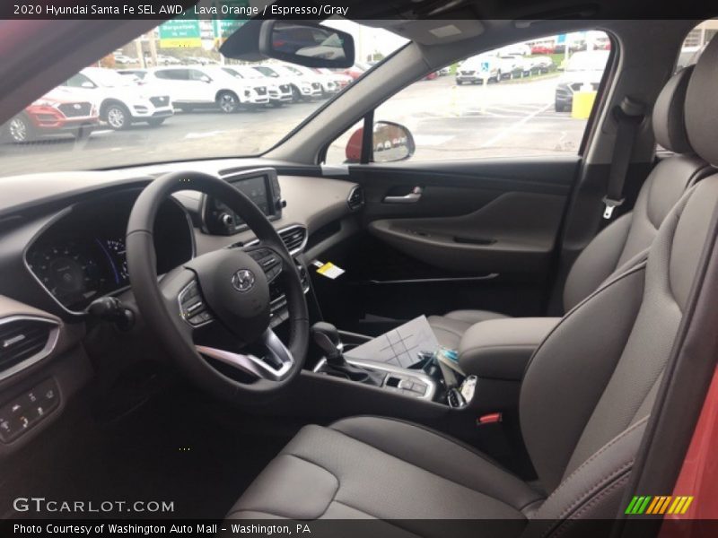 Lava Orange / Espresso/Gray 2020 Hyundai Santa Fe SEL AWD