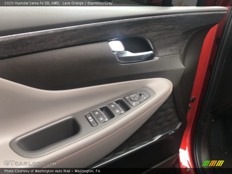 Lava Orange / Espresso/Gray 2020 Hyundai Santa Fe SEL AWD
