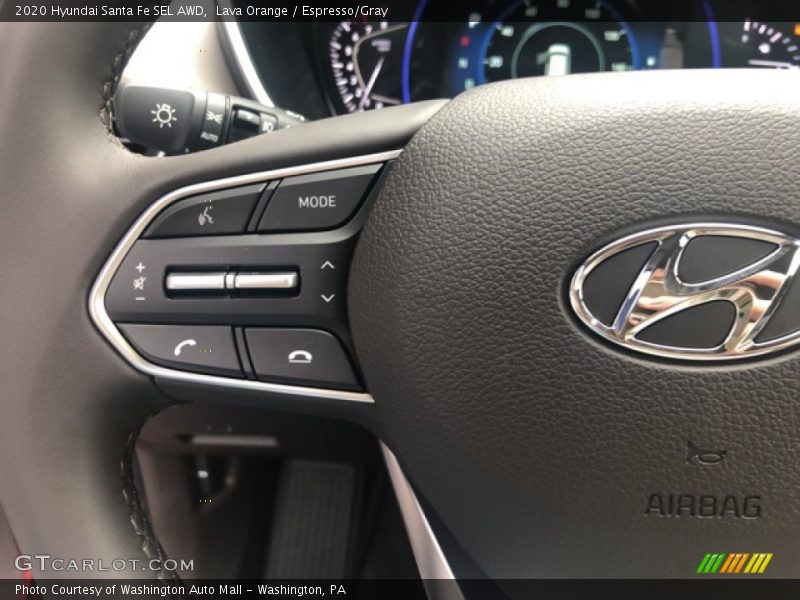 Lava Orange / Espresso/Gray 2020 Hyundai Santa Fe SEL AWD
