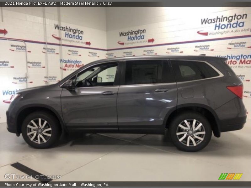 Modern Steel Metallic / Gray 2021 Honda Pilot EX-L AWD