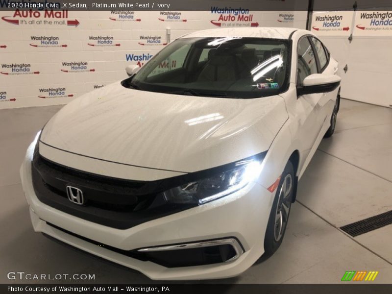 Platinum White Pearl / Ivory 2020 Honda Civic LX Sedan