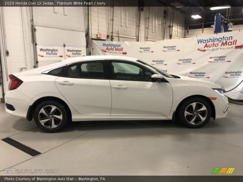 Platinum White Pearl / Ivory 2020 Honda Civic LX Sedan