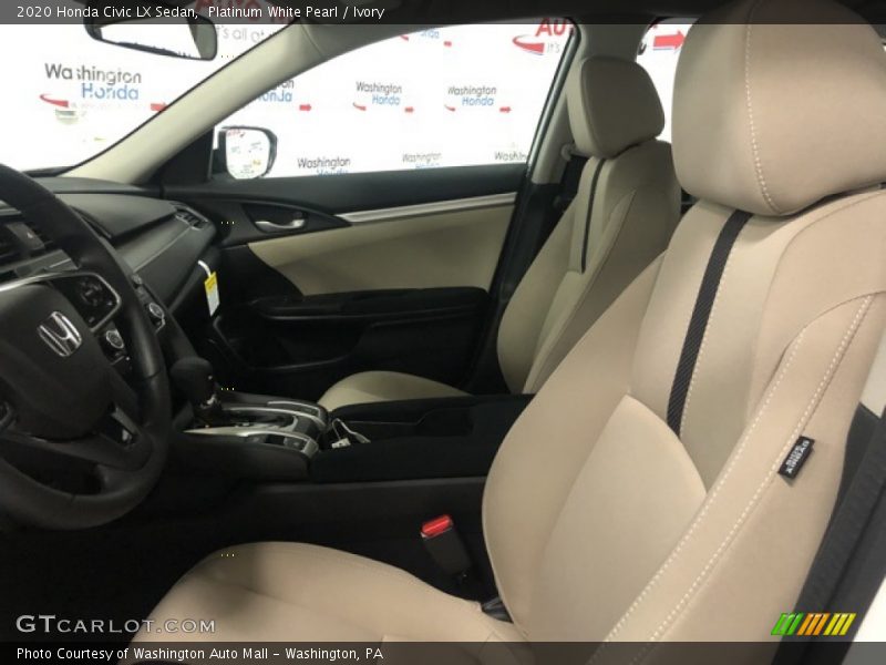 Platinum White Pearl / Ivory 2020 Honda Civic LX Sedan