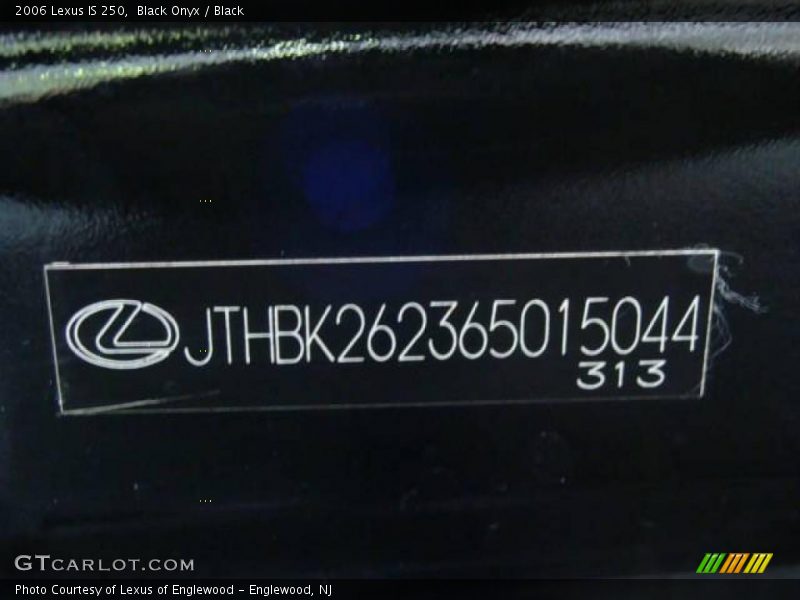 Black Onyx / Black 2006 Lexus IS 250