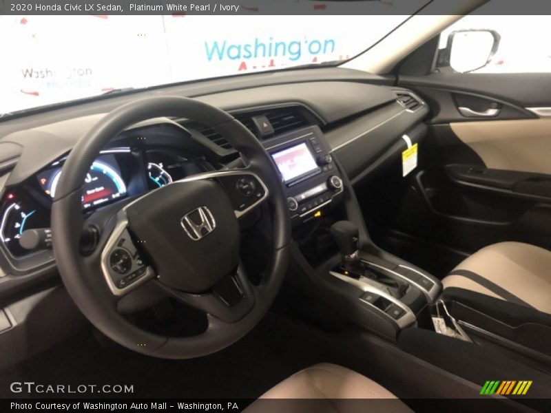 Platinum White Pearl / Ivory 2020 Honda Civic LX Sedan