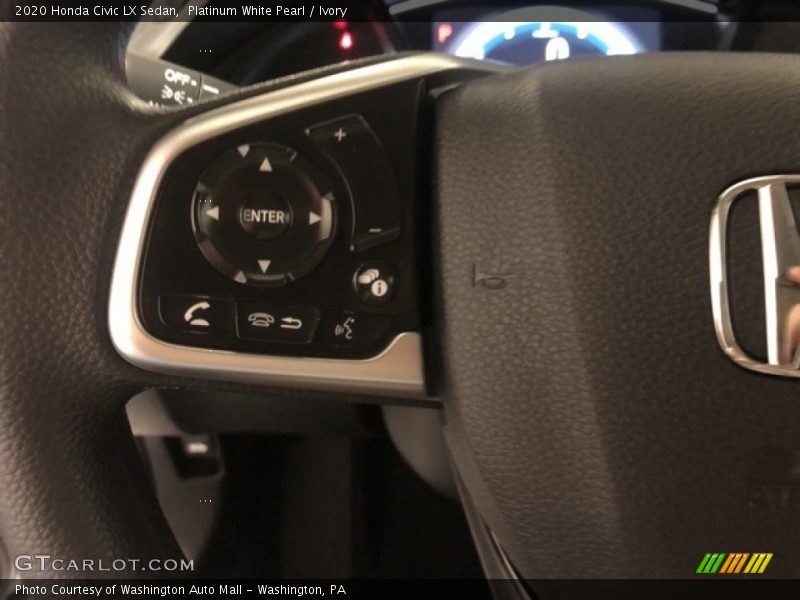 Platinum White Pearl / Ivory 2020 Honda Civic LX Sedan