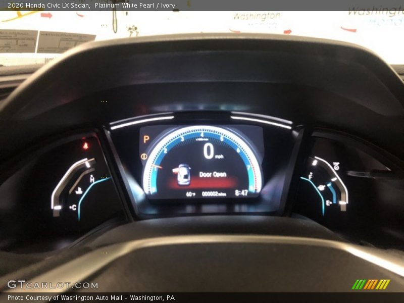 Platinum White Pearl / Ivory 2020 Honda Civic LX Sedan