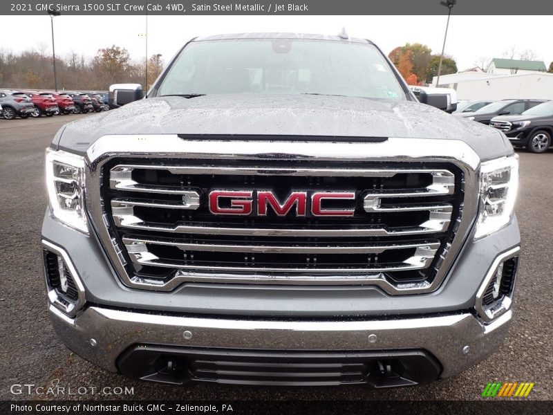 Satin Steel Metallic / Jet Black 2021 GMC Sierra 1500 SLT Crew Cab 4WD