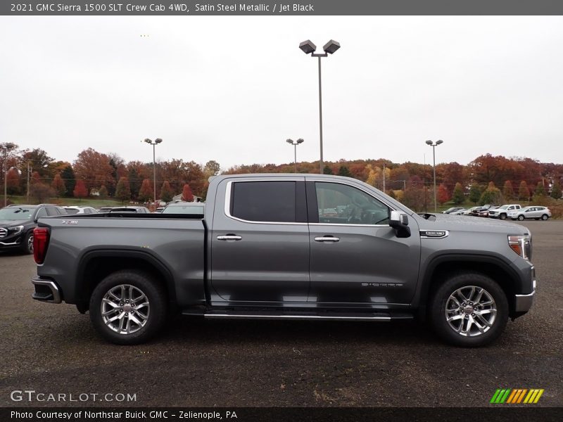 Satin Steel Metallic / Jet Black 2021 GMC Sierra 1500 SLT Crew Cab 4WD
