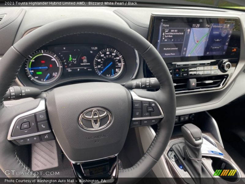 Blizzard White Pearl / Black 2021 Toyota Highlander Hybrid Limited AWD