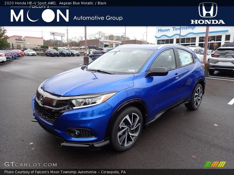 Aegean Blue Metallic / Black 2020 Honda HR-V Sport AWD