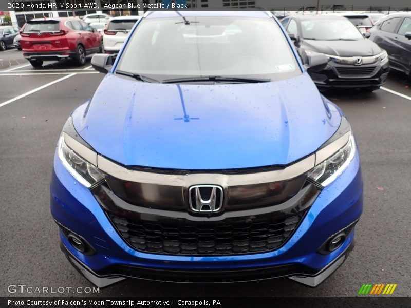 Aegean Blue Metallic / Black 2020 Honda HR-V Sport AWD