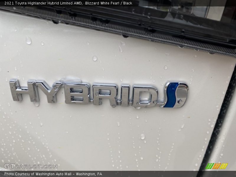 Blizzard White Pearl / Black 2021 Toyota Highlander Hybrid Limited AWD