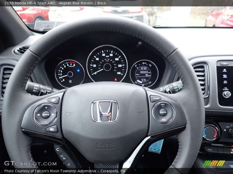 Aegean Blue Metallic / Black 2020 Honda HR-V Sport AWD