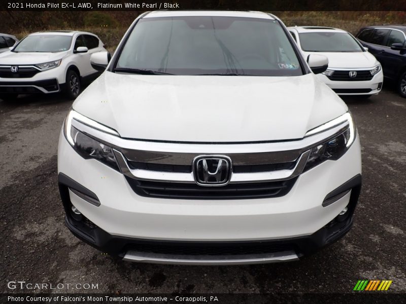 Platinum White Pearl / Black 2021 Honda Pilot EX-L AWD