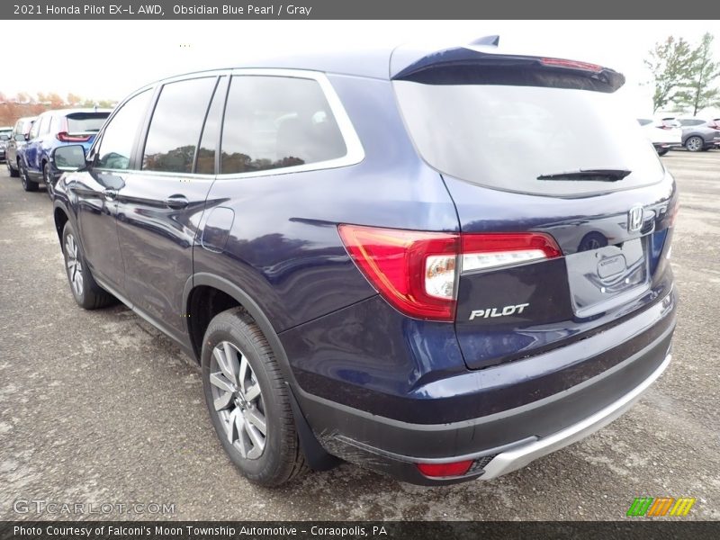 Obsidian Blue Pearl / Gray 2021 Honda Pilot EX-L AWD