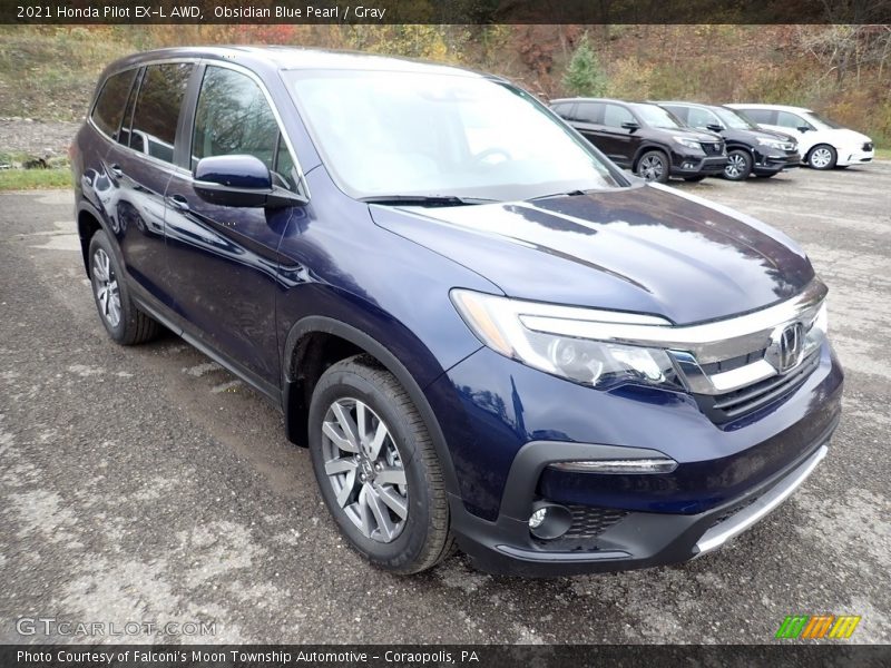 Obsidian Blue Pearl / Gray 2021 Honda Pilot EX-L AWD