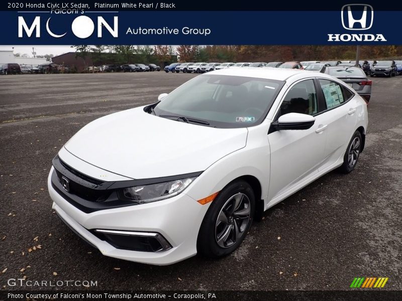 Platinum White Pearl / Black 2020 Honda Civic LX Sedan