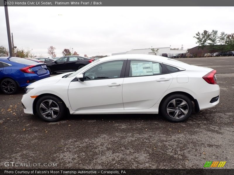 Platinum White Pearl / Black 2020 Honda Civic LX Sedan