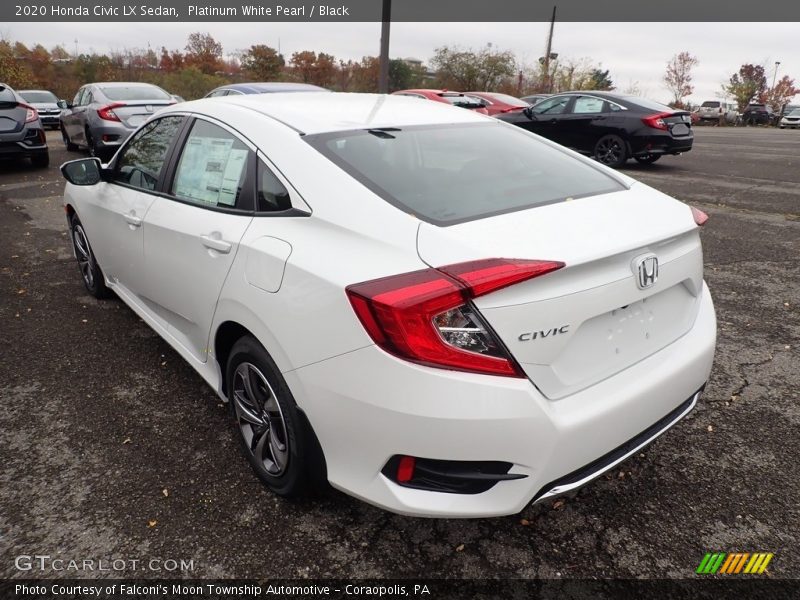 Platinum White Pearl / Black 2020 Honda Civic LX Sedan