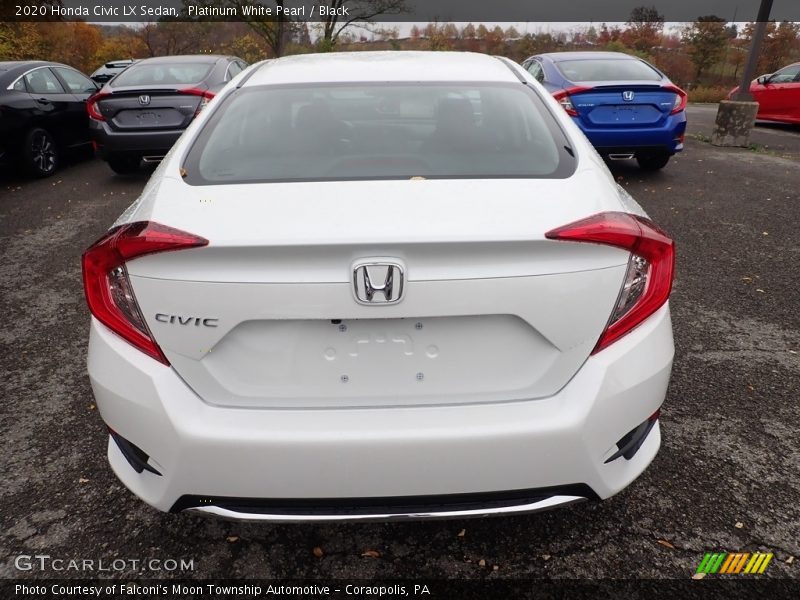 Platinum White Pearl / Black 2020 Honda Civic LX Sedan