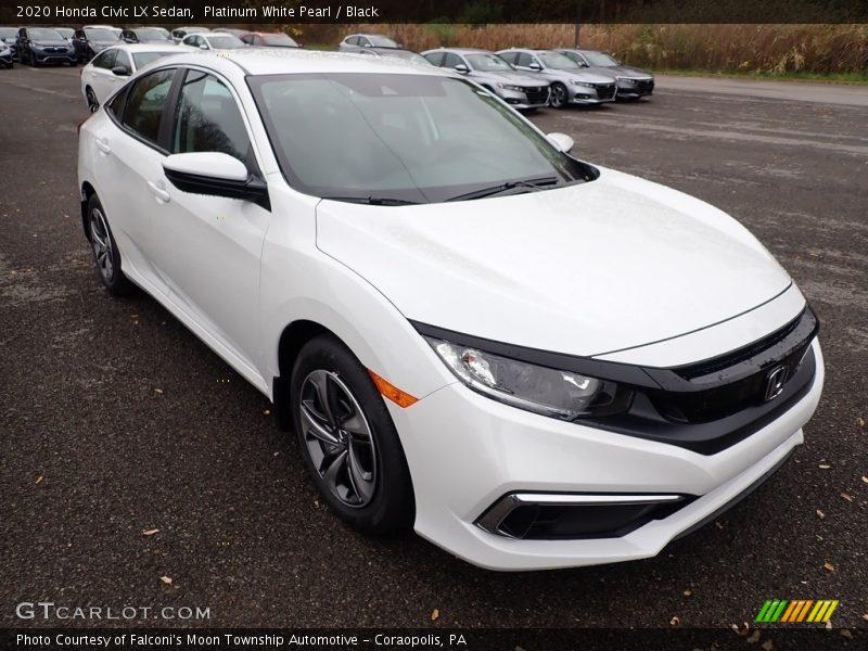 Platinum White Pearl / Black 2020 Honda Civic LX Sedan