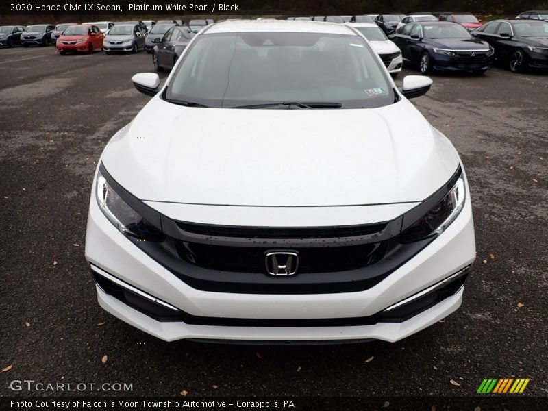 Platinum White Pearl / Black 2020 Honda Civic LX Sedan