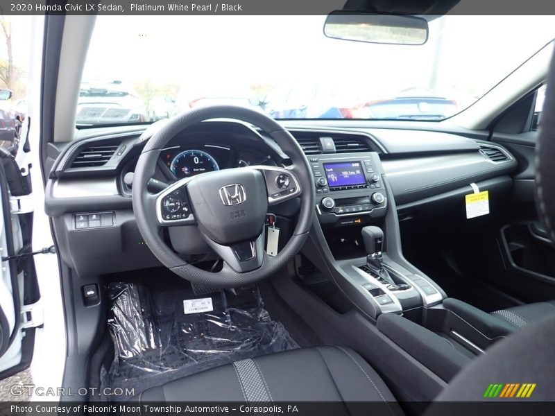 Platinum White Pearl / Black 2020 Honda Civic LX Sedan