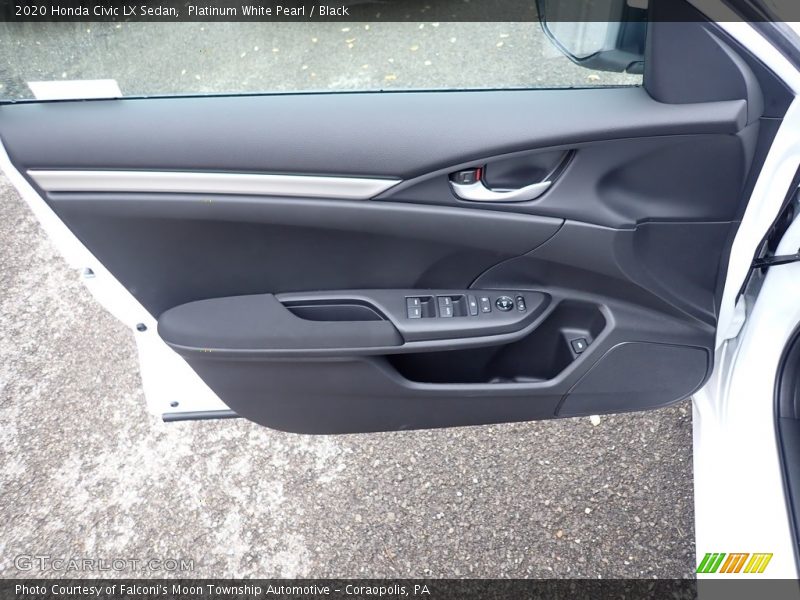 Platinum White Pearl / Black 2020 Honda Civic LX Sedan