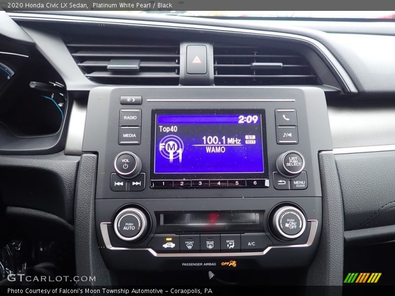 Platinum White Pearl / Black 2020 Honda Civic LX Sedan