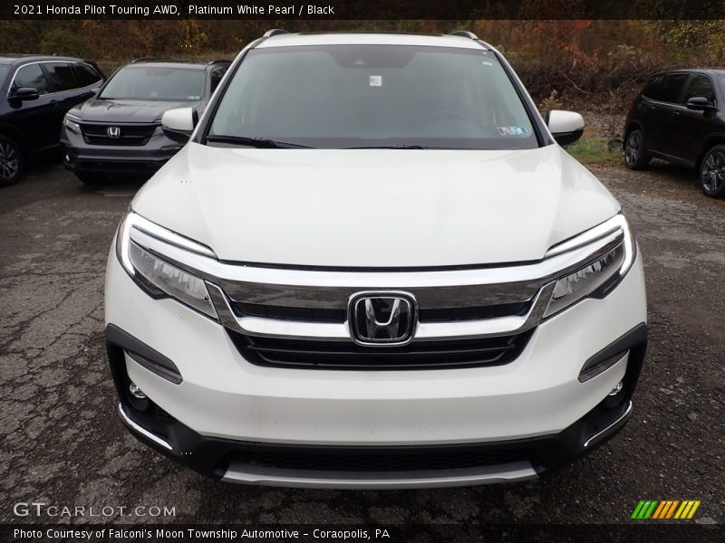 Platinum White Pearl / Black 2021 Honda Pilot Touring AWD