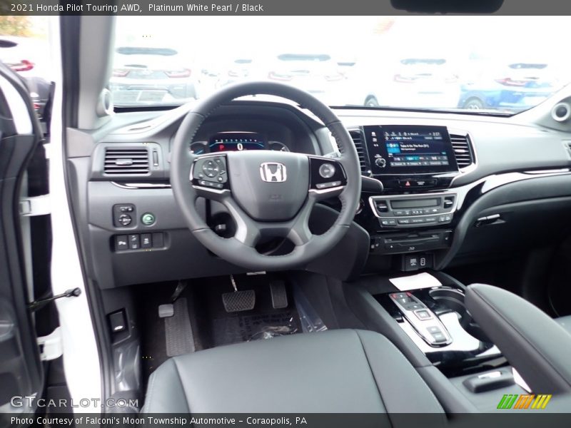 Platinum White Pearl / Black 2021 Honda Pilot Touring AWD