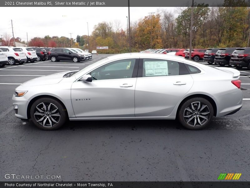 Silver Ice Metallic / Jet Black 2021 Chevrolet Malibu RS