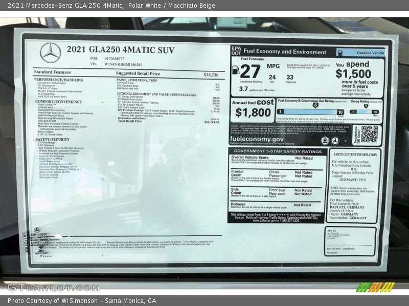 Polar White / Macchiato Beige 2021 Mercedes-Benz GLA 250 4Matic