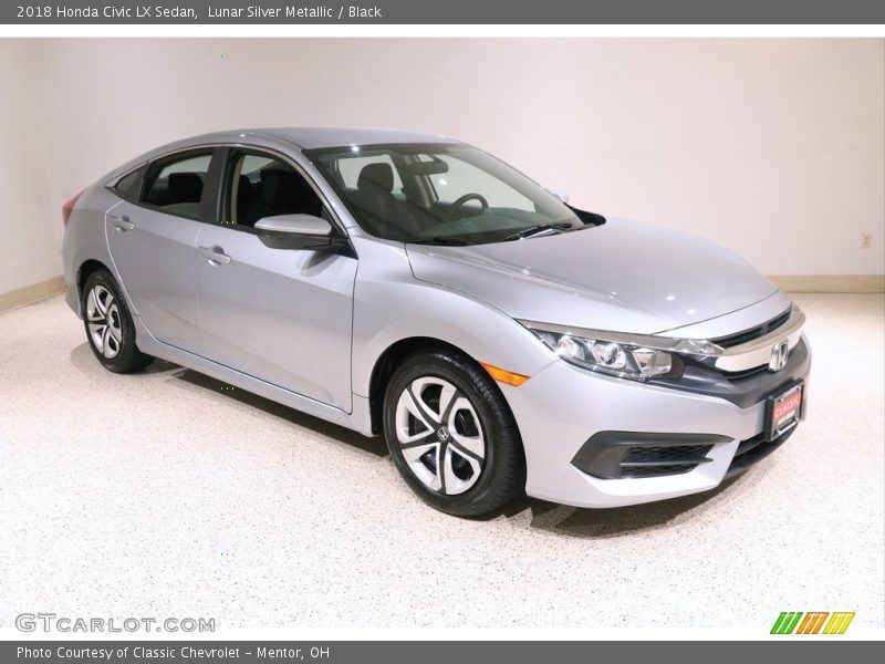 Lunar Silver Metallic / Black 2018 Honda Civic LX Sedan