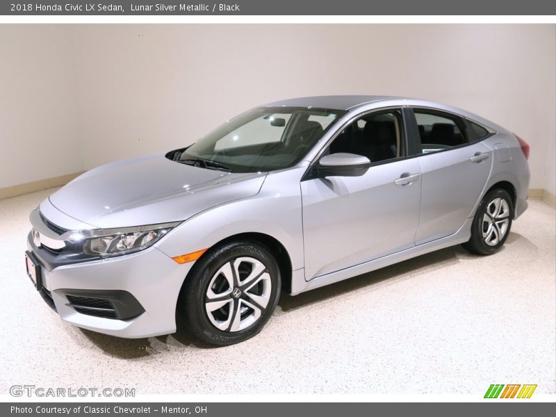 Lunar Silver Metallic / Black 2018 Honda Civic LX Sedan