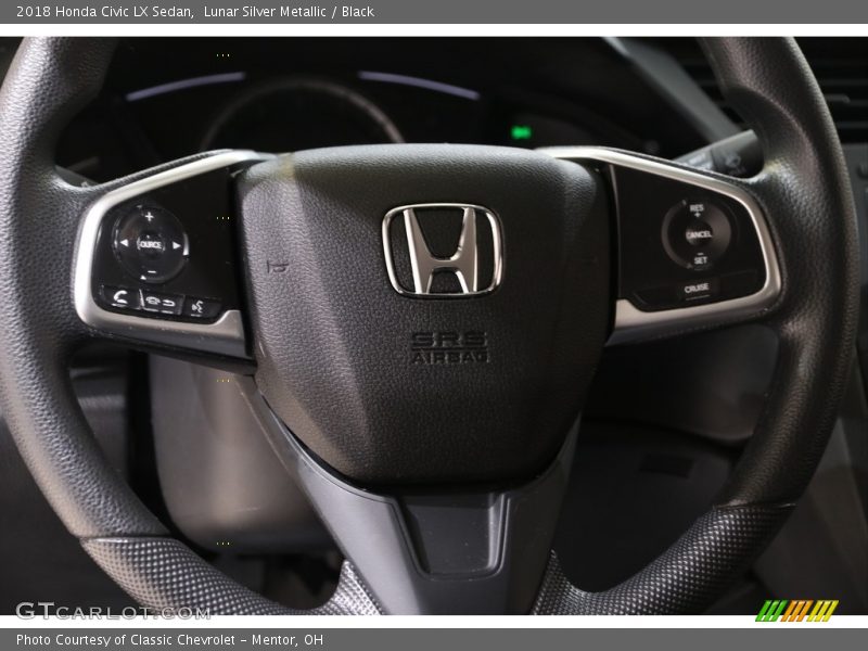 Lunar Silver Metallic / Black 2018 Honda Civic LX Sedan