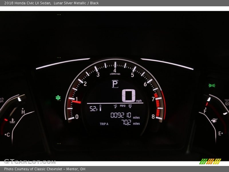 Lunar Silver Metallic / Black 2018 Honda Civic LX Sedan