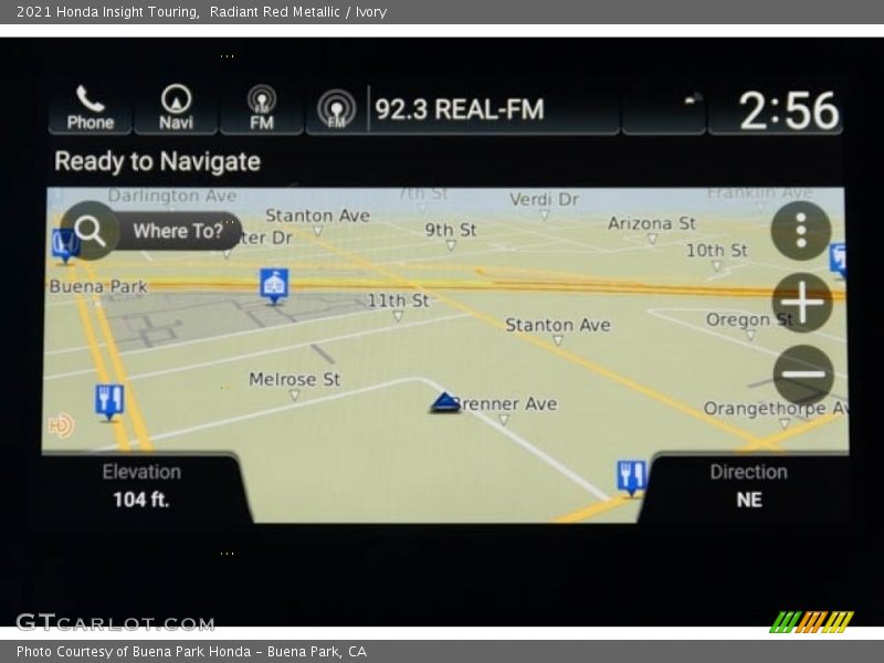 Navigation of 2021 Insight Touring