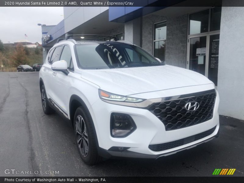 Quartz White / Espresso/Gray 2020 Hyundai Santa Fe Limited 2.0 AWD