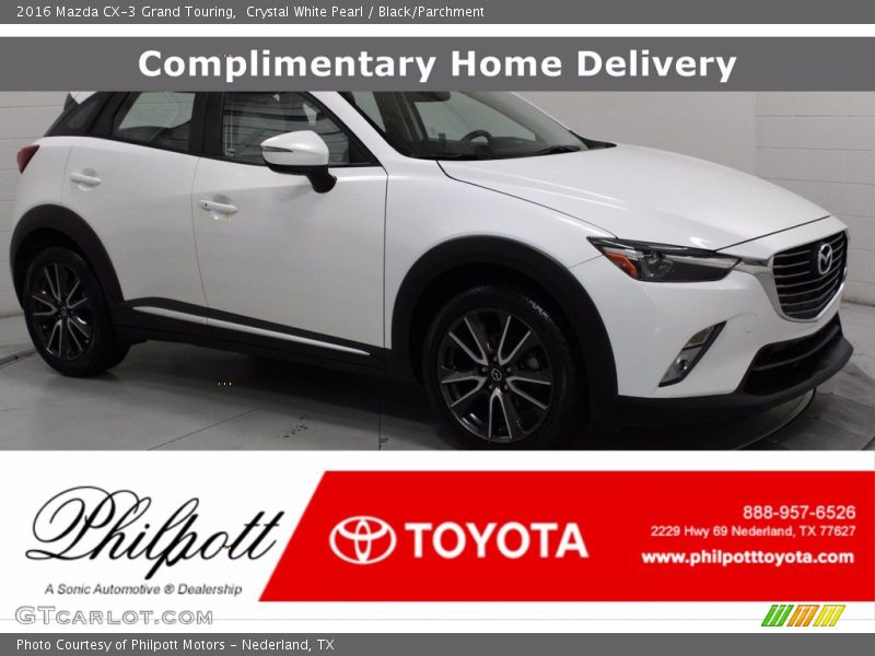 Crystal White Pearl / Black/Parchment 2016 Mazda CX-3 Grand Touring