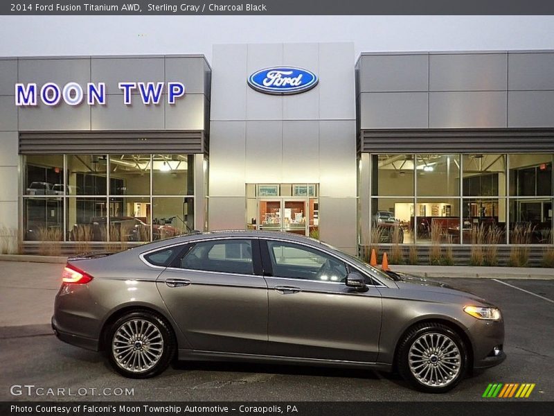 Sterling Gray / Charcoal Black 2014 Ford Fusion Titanium AWD